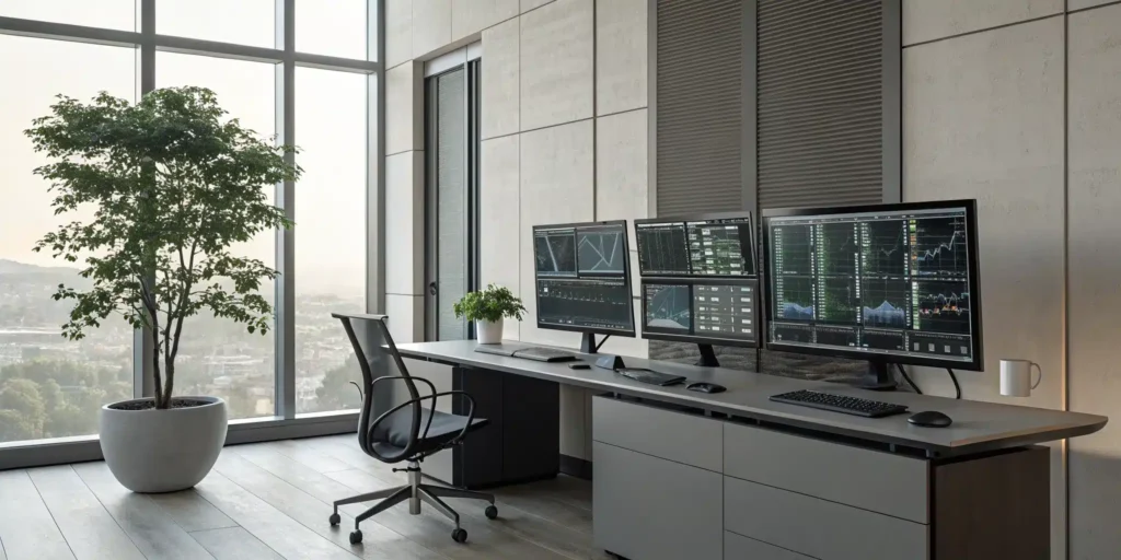 Monitors showing dashboards comparing the best ERP systems for pharma manufacturing.