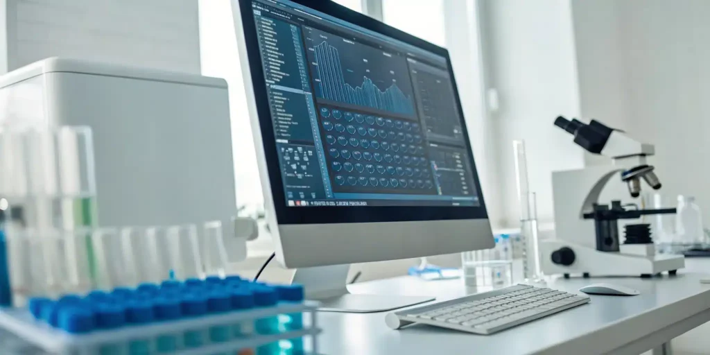 A computer on a desk running the best software for DSCSA compliance.