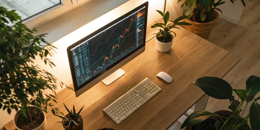 A computer screen with a chart showing how data aggregation provides business insights.