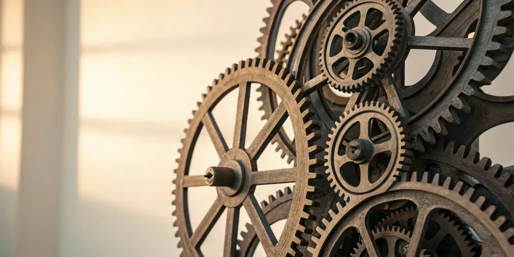 Interlocking gears representing the different meanings of VRS.
