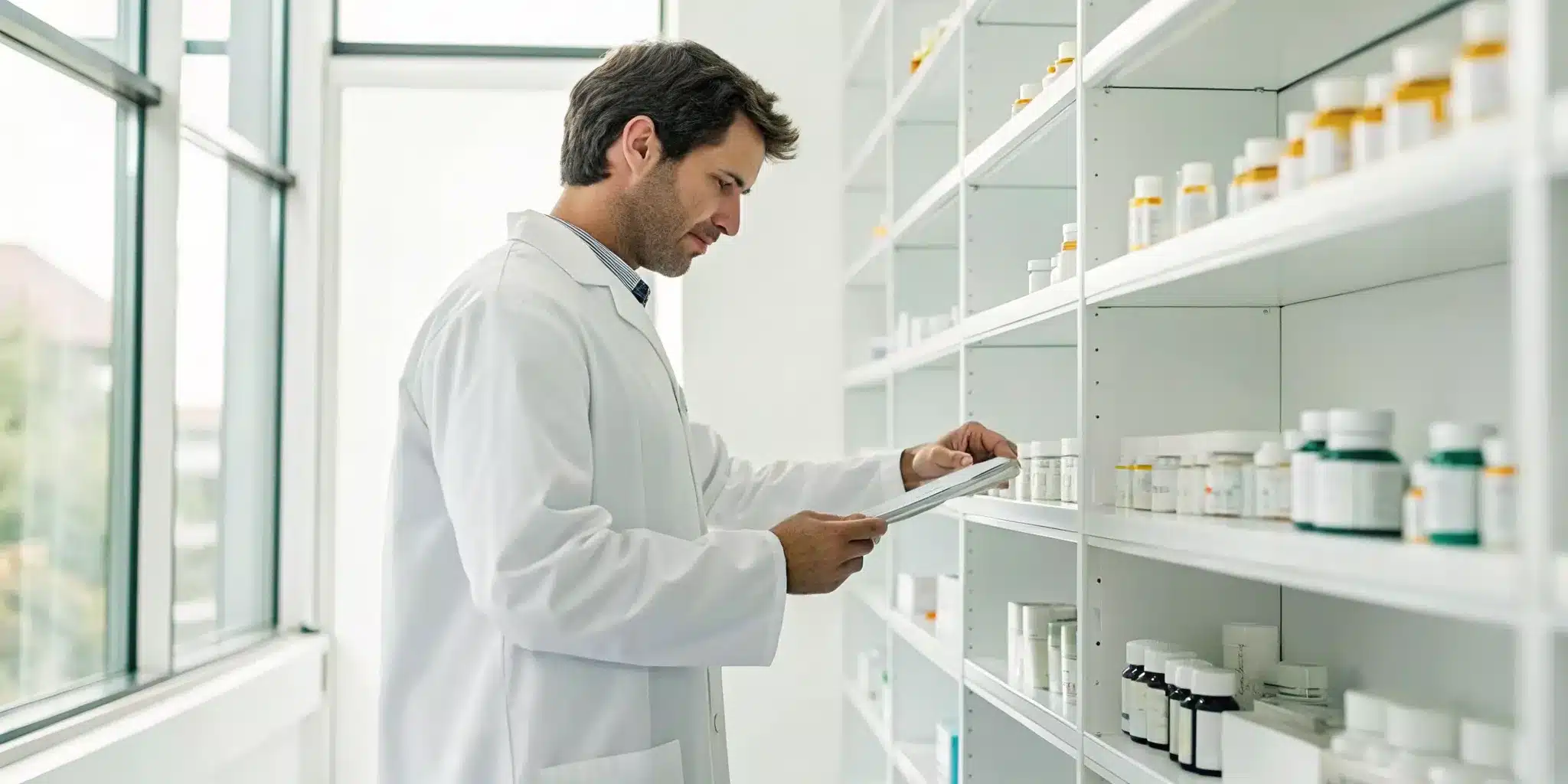 Pharmacist managing medication inventory for DSCSA compliance help.