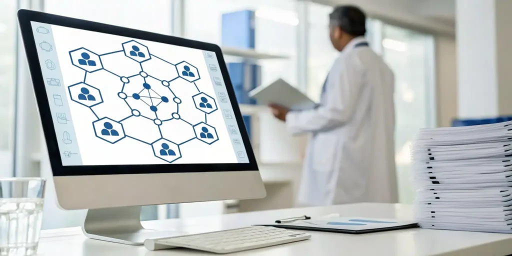 Managing drug supply chain traceability with a DSCSA compliance software dashboard.
