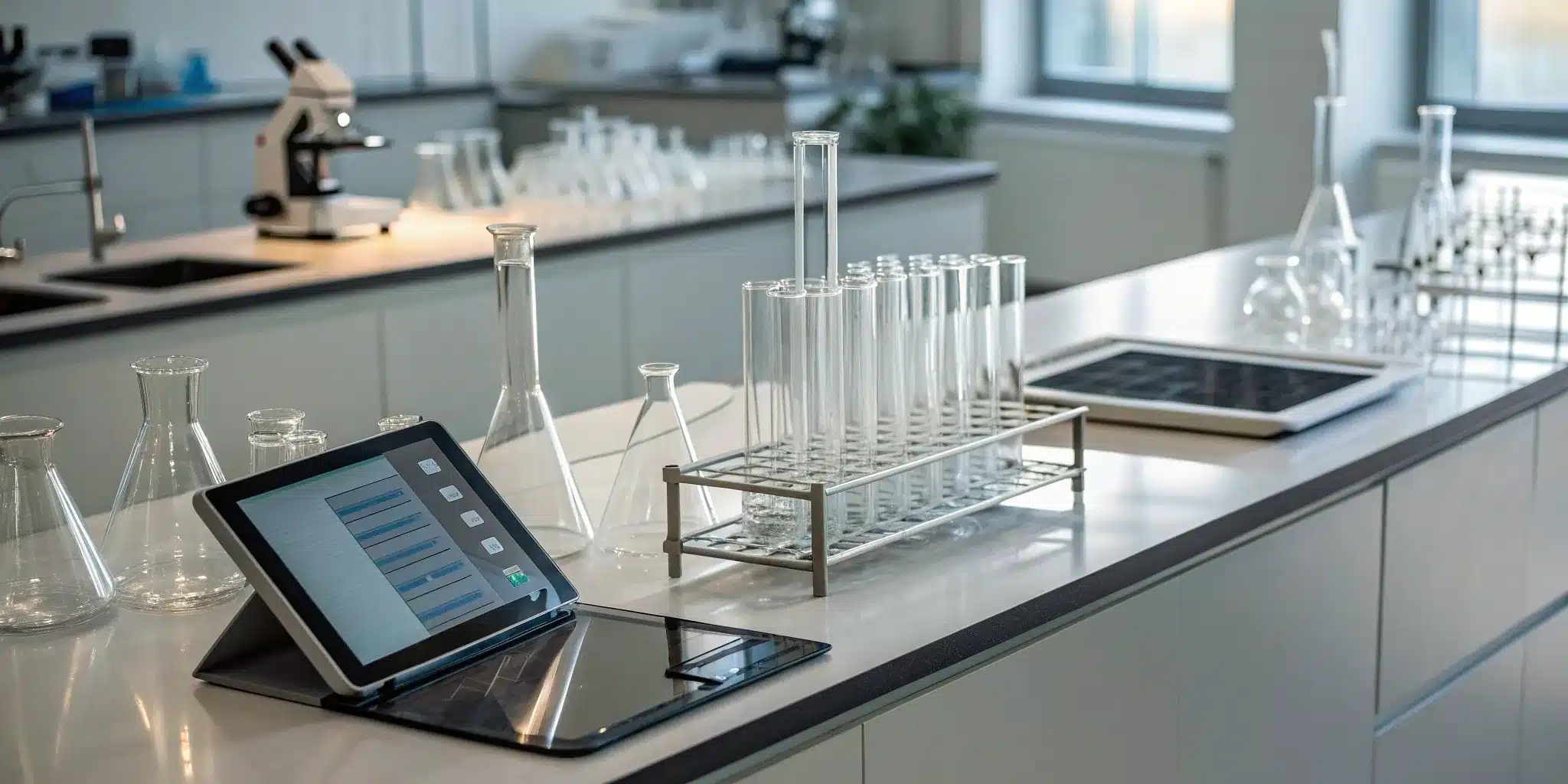 Preparing for a pharma supply chain audit in a modern lab with digital documentation.