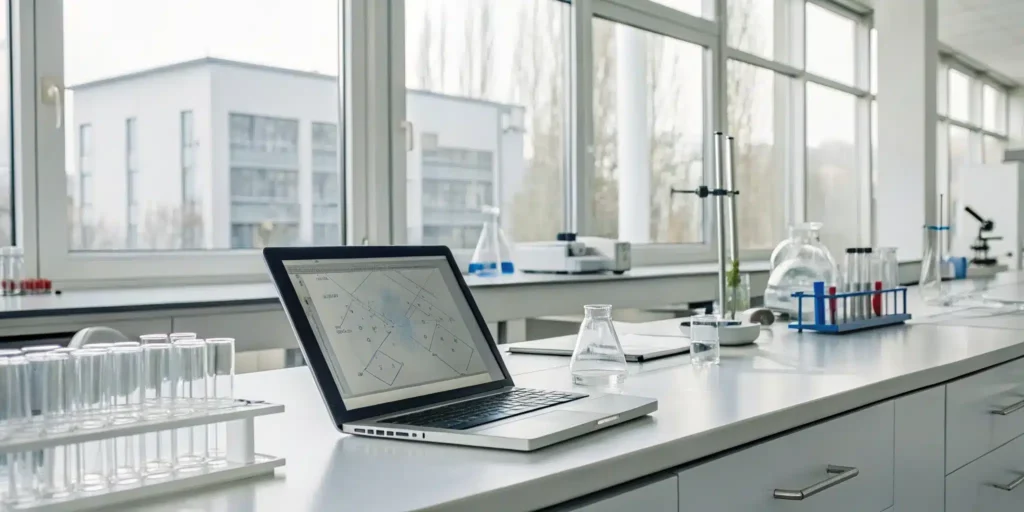 Secure electronic records on a laptop in a lab, meeting 21 CFR Part 11 compliance.