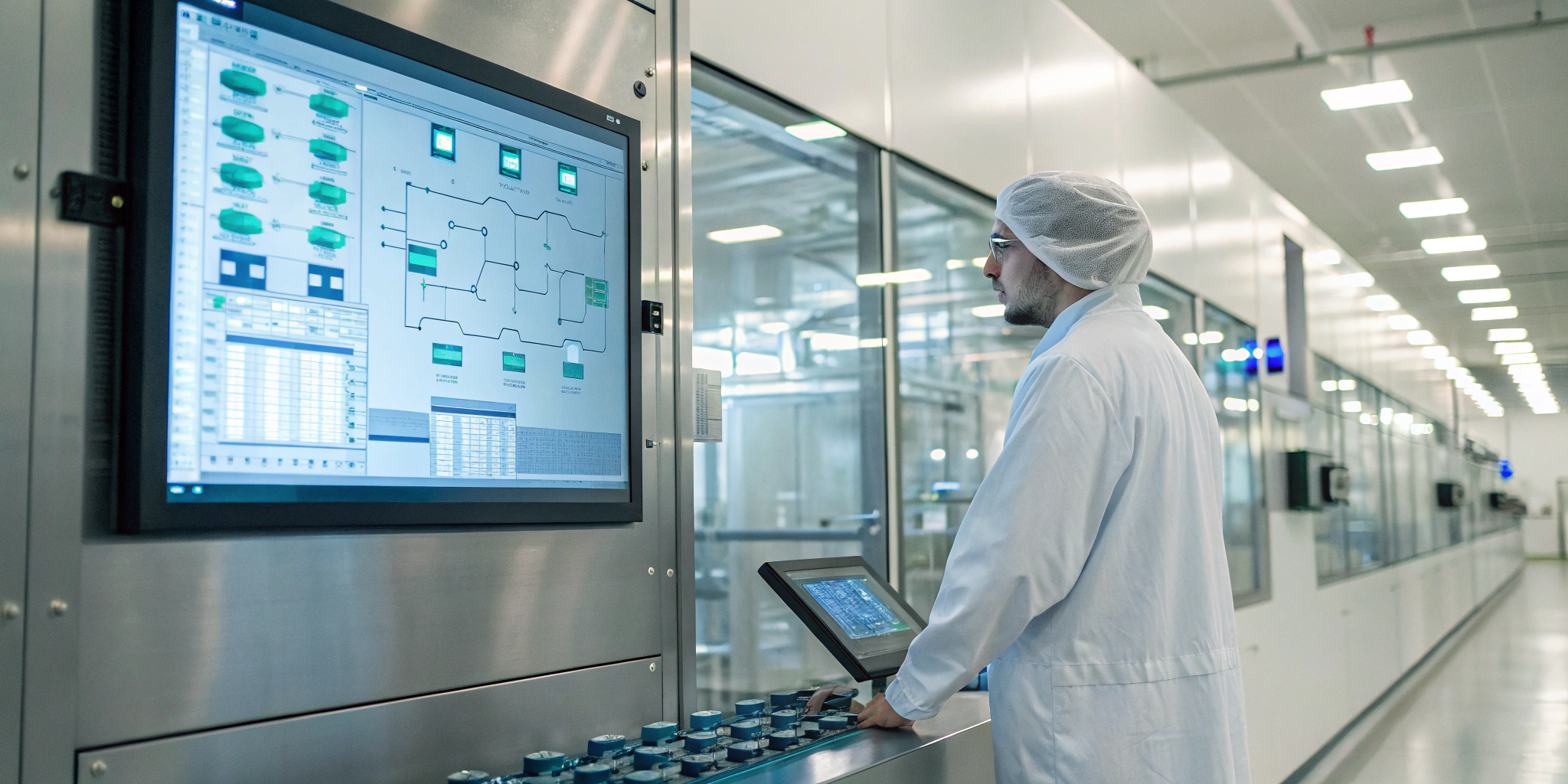 A 3PL worker manages serialization software in a warehouse to meet compliance requirements.