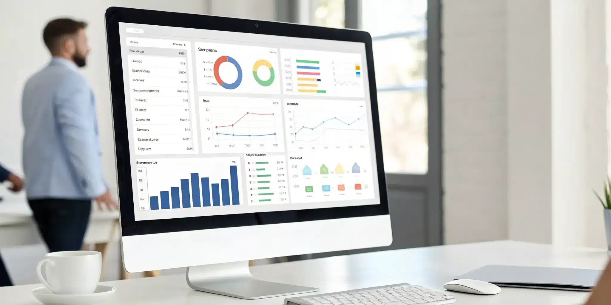 A dashboard for quality event management software showing charts for compliance and risk assessment.