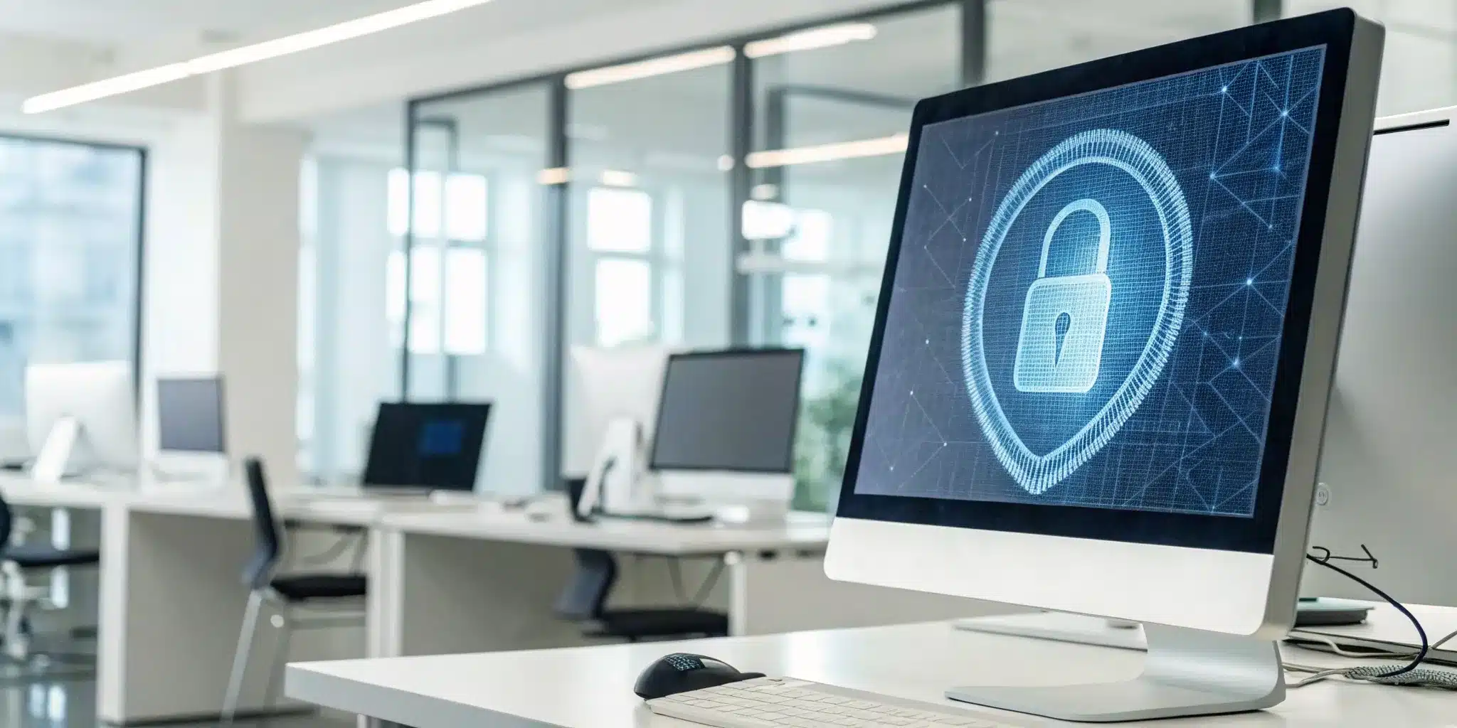 A computer monitor showing a secure serial number verification system with a padlock icon.