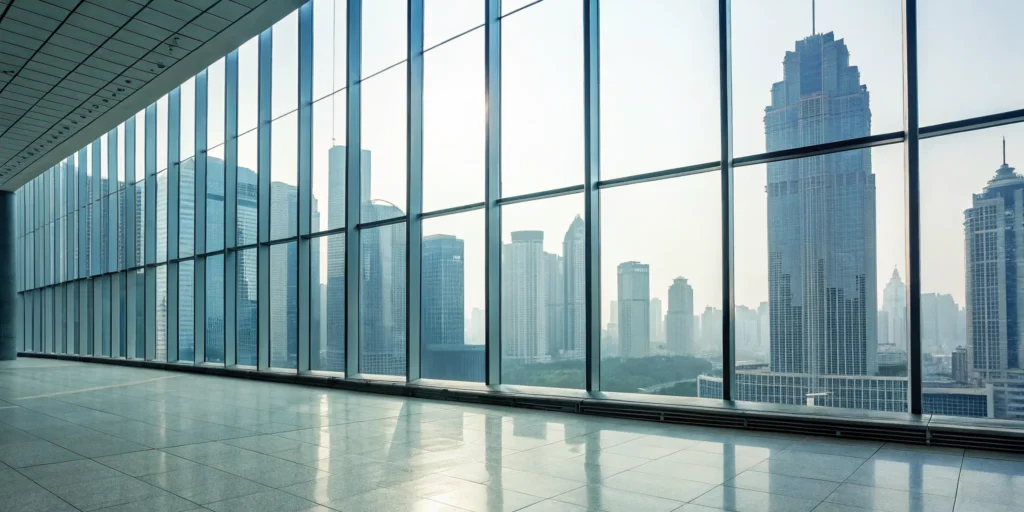 A secure office environment where an access control matrix is used to manage data access.