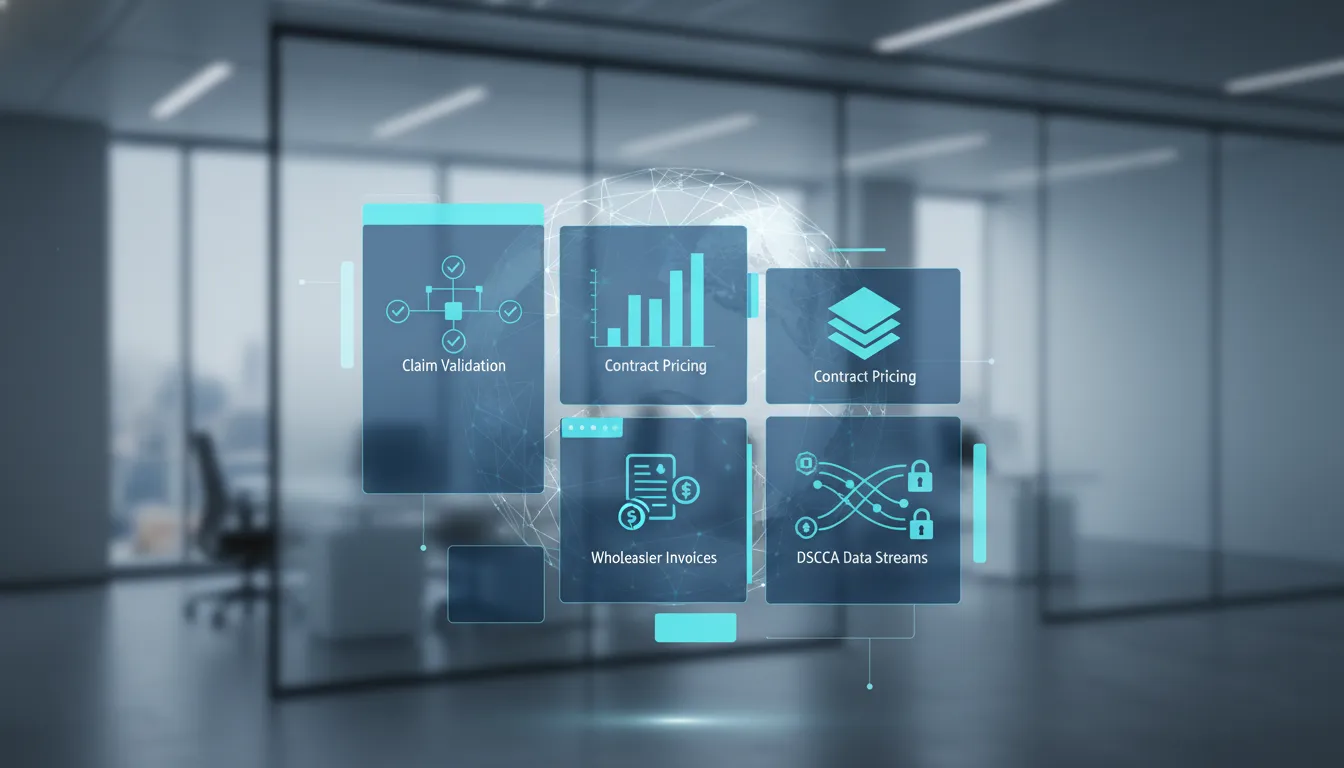 Pharmaceutical chargeback software dashboard for contract validation