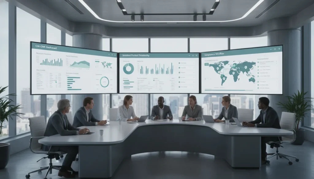 Pharmaceutical CRM software dashboard for pharma operations