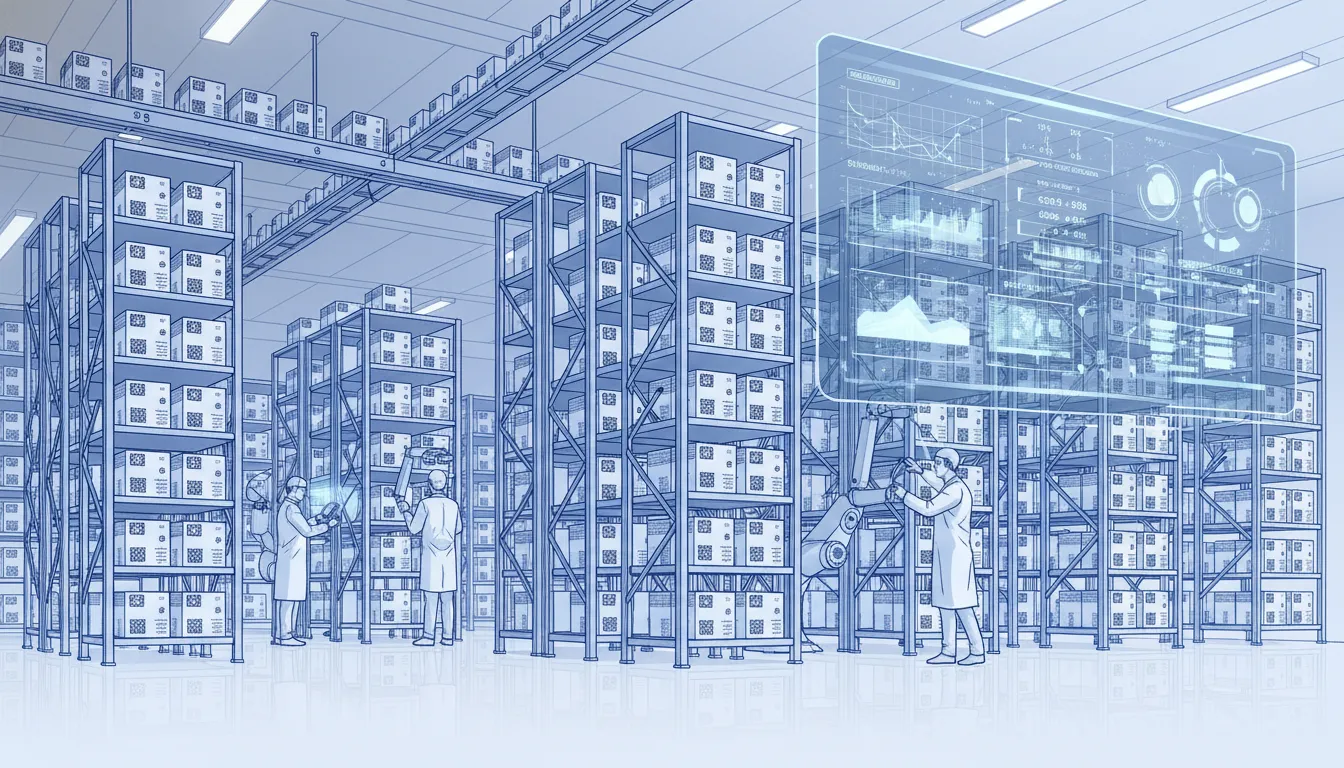 Pharmaceutical warehouse management dashboard in a serialized warehouse