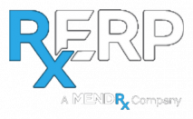 Logo for RERP by MendRx, featuring a blue RX cross element and white RERP lettering with the tagline 'A MENDRx Company' underneath on a dark background.